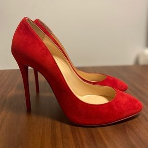 Red Christian Louboutin Veau Velours Eloise 100 Pumps